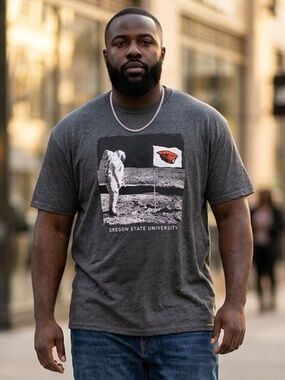 NWOT Unisex Heather Black Graphic Tee Shirt Oregon State University - Size 2XL